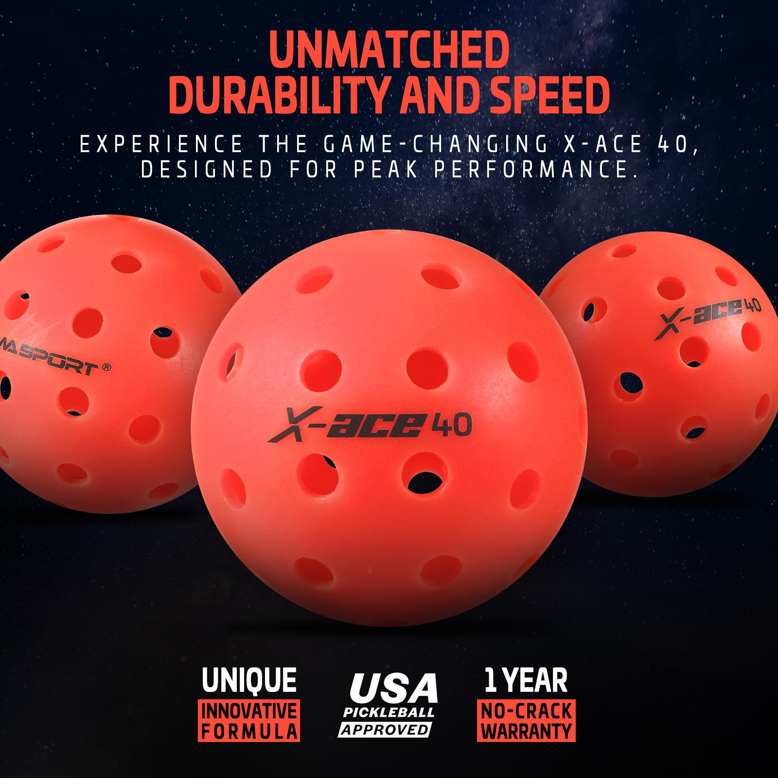 Amazon.co.jp: PICKLETECH X-ACE 屋外用ピックルボールボール 40穴割れ